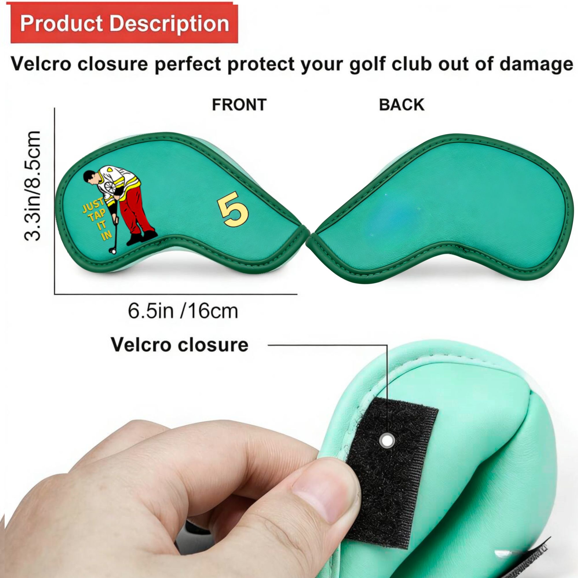 9 pcs Golf Iron Covers with Fu - Golf Equipment Organizer recension och pris