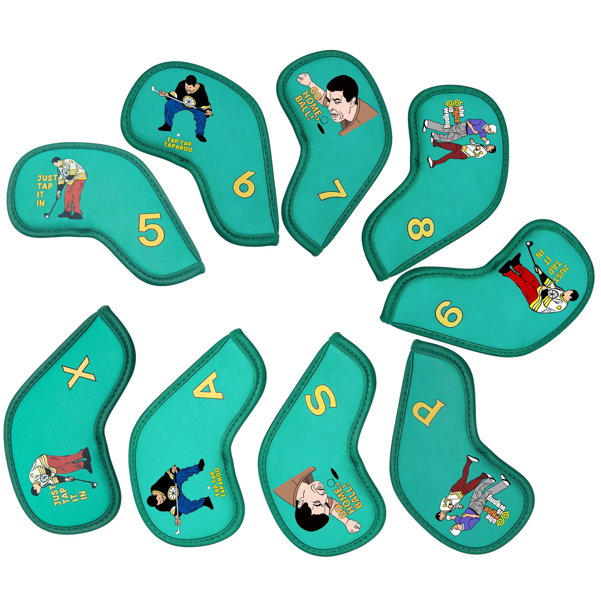 9 pcs Golf Iron Covers with Fu - Golf Equipment Organizer recension och pris